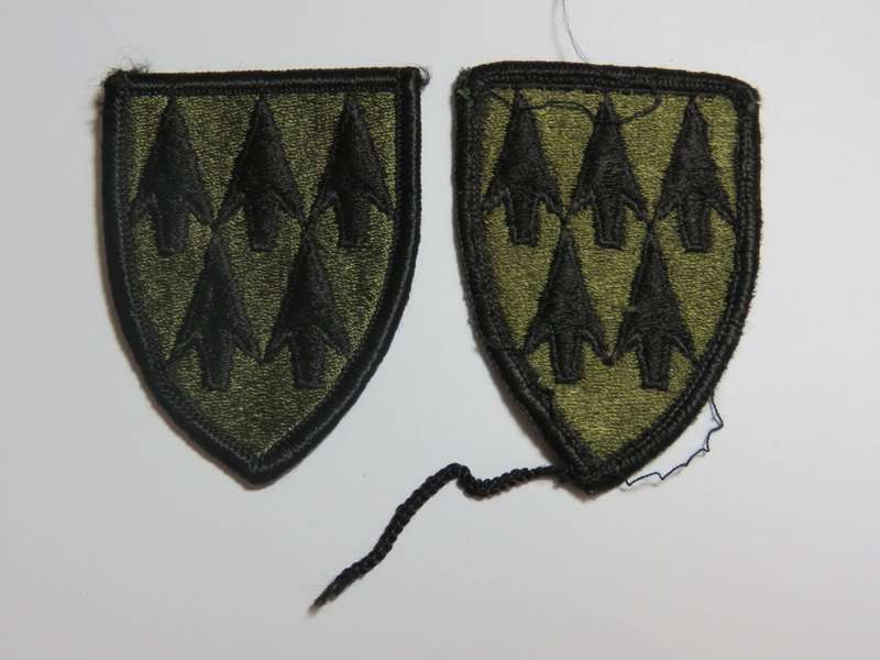 Pair of US Army 32nd Air Defence cloth badge
