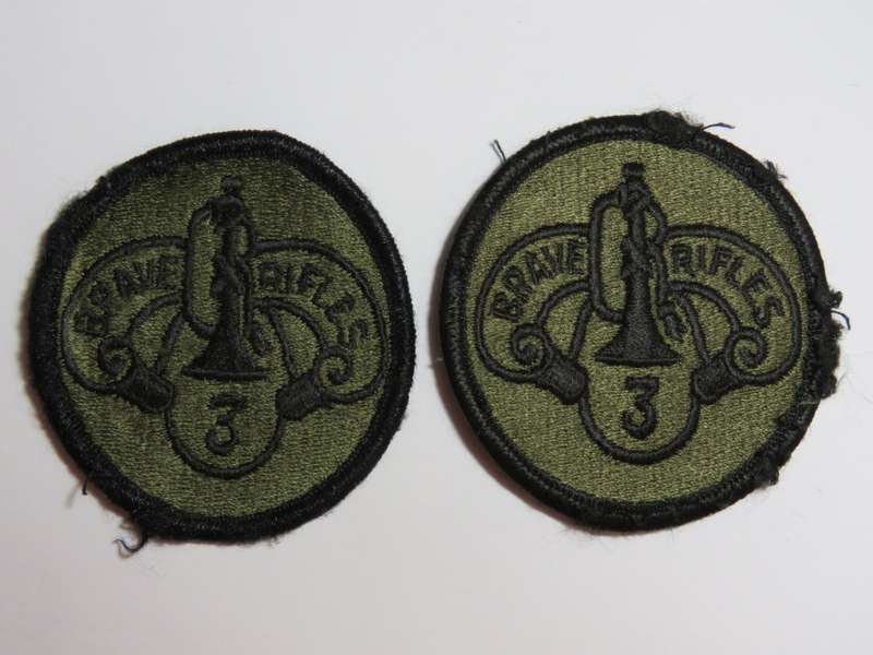 Pair of US Army 3rd Armored Cavalry cloth badges