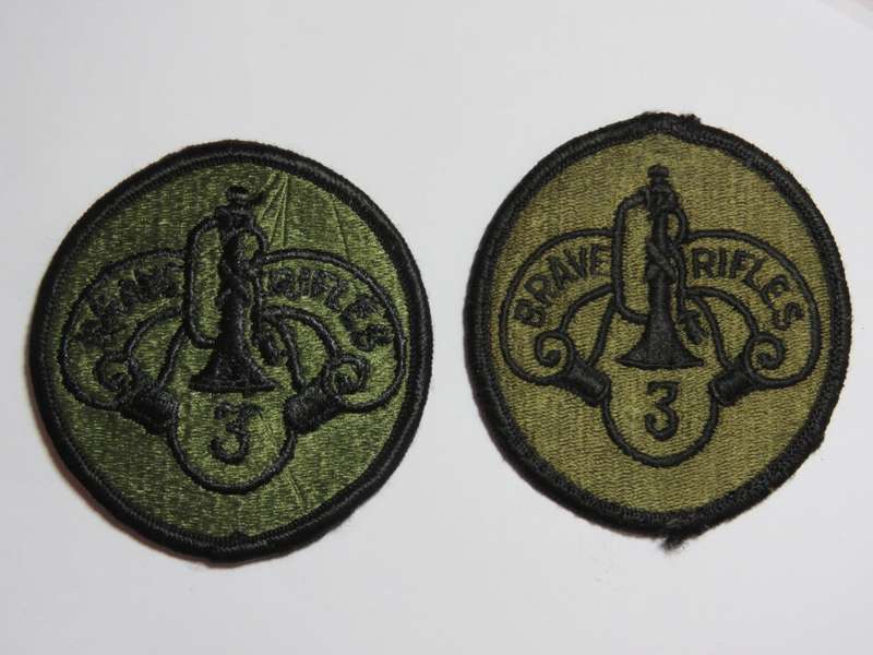 Pair of US Army 3rd Armored cavalry cloth badges