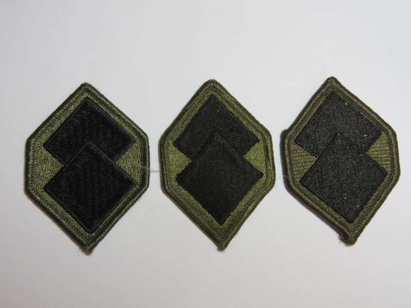 Lot of 3 different variations of US Army 96th infantry division cloth badges