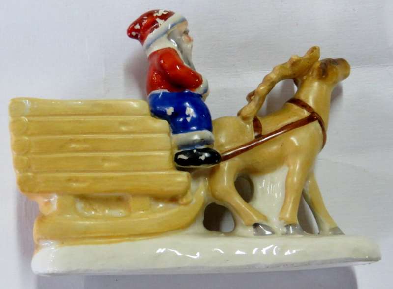 Vintage Santa Clause porcelain flower pot figurine