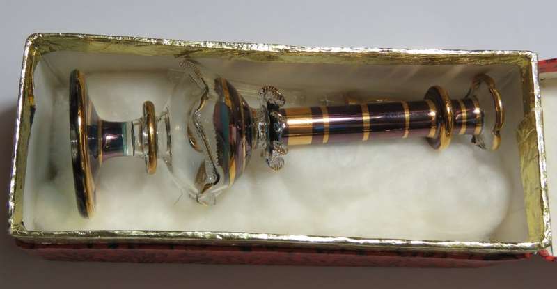 Beautiful handmade glass mini perfume holder