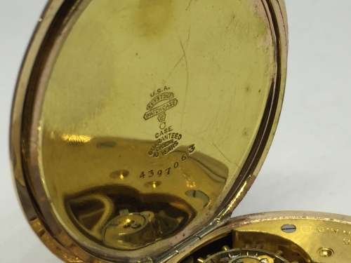 1928 Elgin full hunter pocketwatch - goldplated - working - serial 30961230