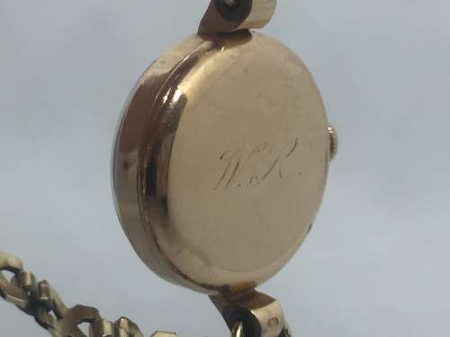 1940's Omega 14kt gold ladies manual wind watch with rolled gold strap - serial 9774172