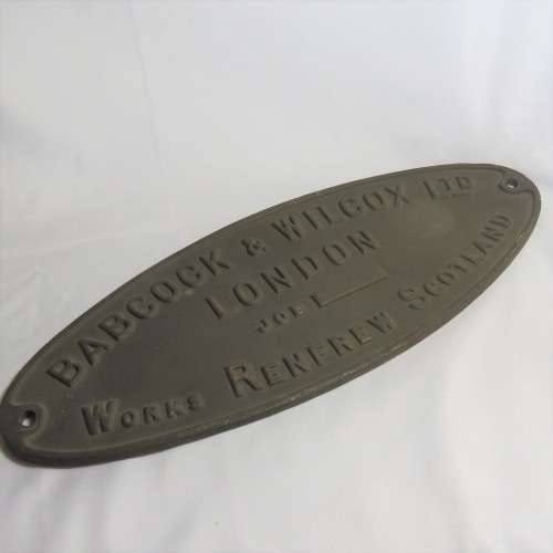 Babcock and Wilcox Ltd works metal makers plate