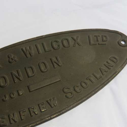 Babcock and Wilcox Ltd works metal makers plate