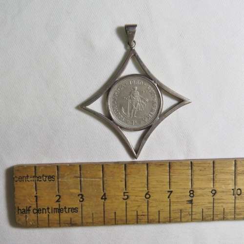 Sterling silver pendant with 1960 SA Union 1 Shilling