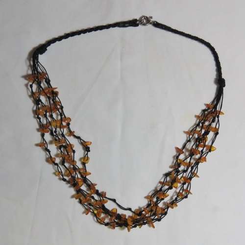 Vintage Amber multi string necklace