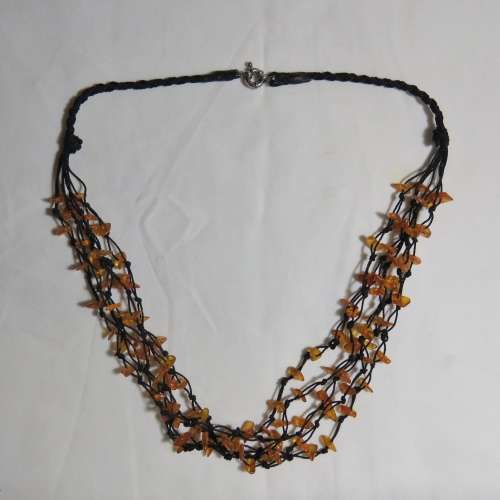 Vintage Amber multi string necklace