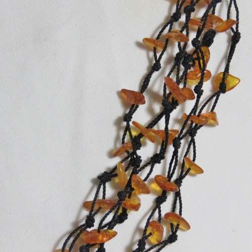 Vintage Amber multi string necklace