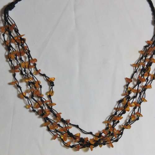Vintage Amber multi string necklace