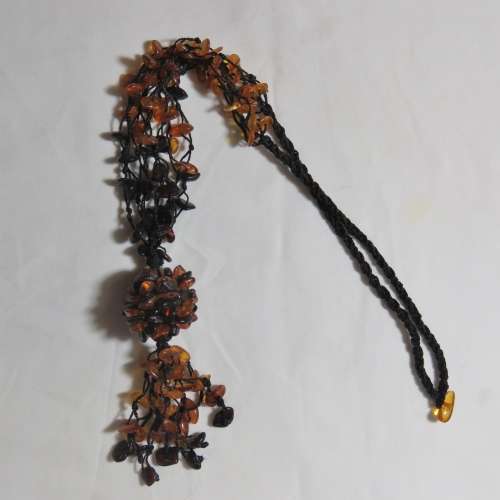 Vintage Amber multi string necklace