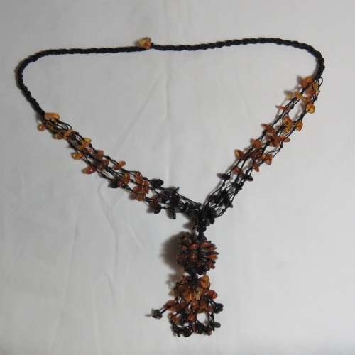 Vintage Amber multi string necklace