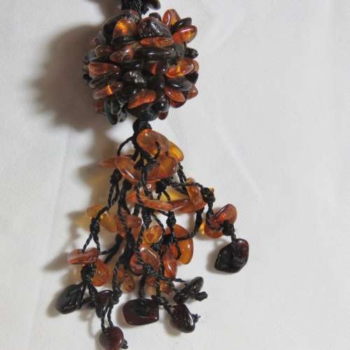 Vintage Amber multi string necklace