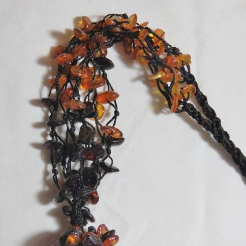 Vintage Amber multi string necklace