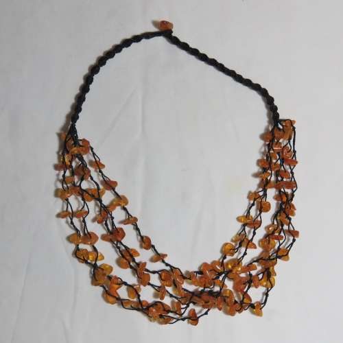 Vintage Amber multi string necklace