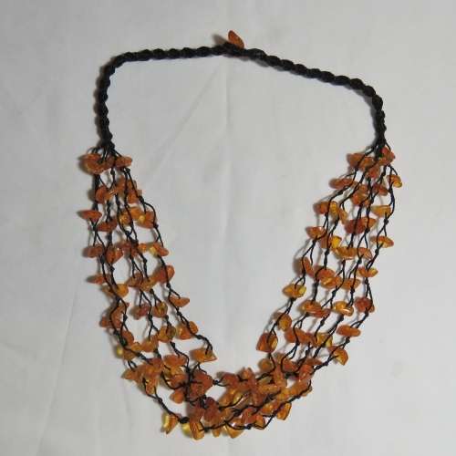 Vintage Amber multi string necklace