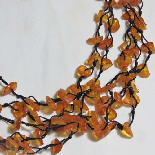 Vintage Amber multi string necklace