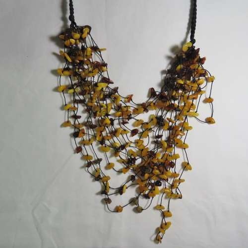 Vintage Amber multi string necklace