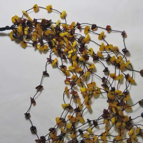 Vintage Amber multi string necklace