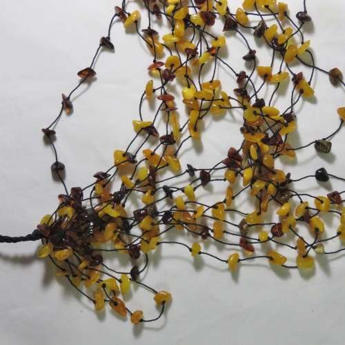 Vintage Amber multi string necklace