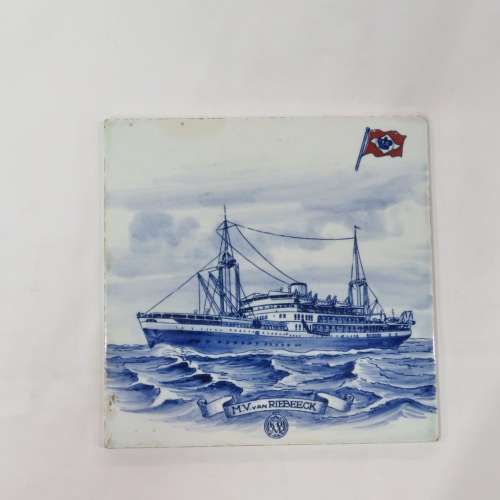 K.D.M M.V Riebeeck ceramic Delft tile