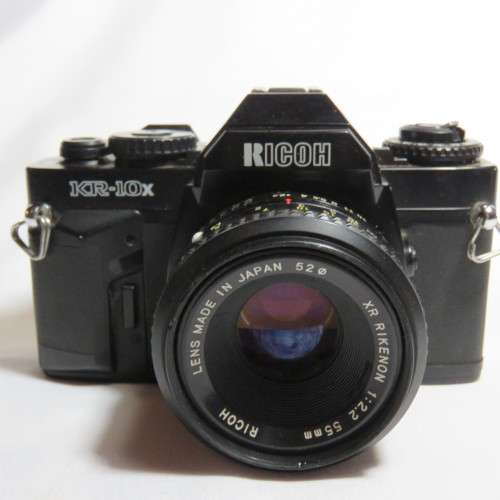 Vintage Ricoh KR-10x 35mm camera with XR Rikenon 1:2.2 55mm lens