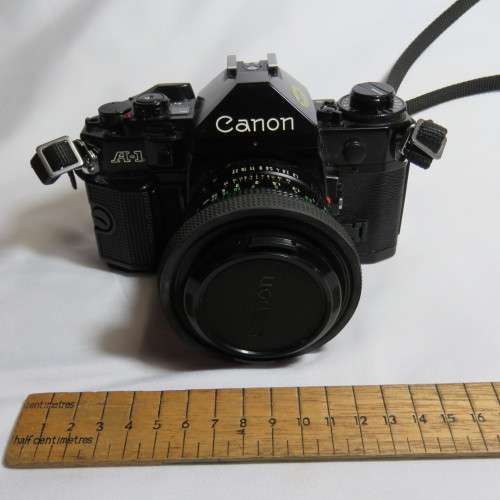 Vintage Canon A-1 35mm camera with 1:1.8 lens - Including instruction booklet - Not tested