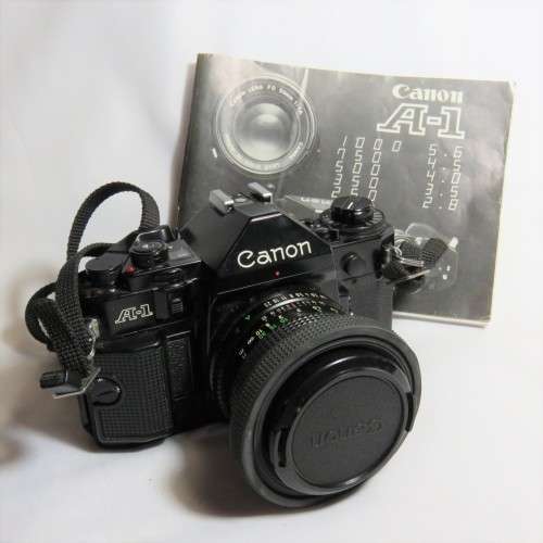 Vintage Canon A-1 35mm camera with 1:1.8 lens - Including instruction booklet - Not tested