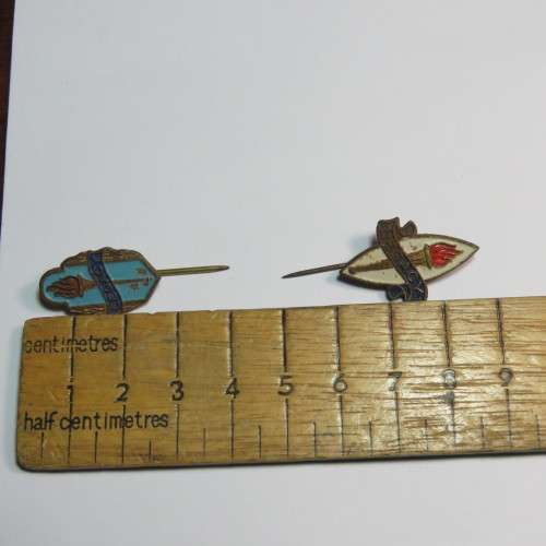Pair of Australian Legacy fundraising badges by Augus and Coote - WW2 period
