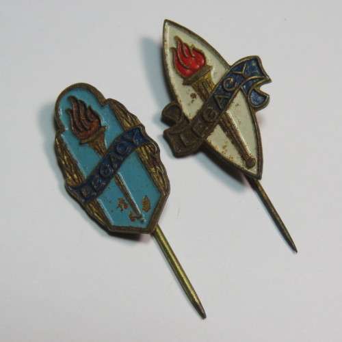 Pair of Australian Legacy fundraising badges by Augus and Coote - WW2 period
