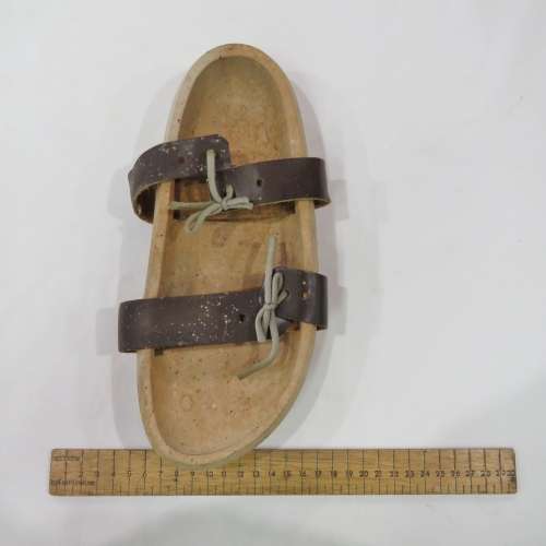 Hand Carved wooden sandals with leather straps