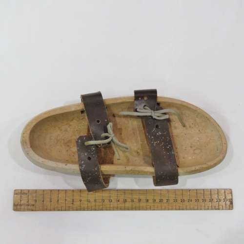 Hand Carved wooden sandals with leather straps
