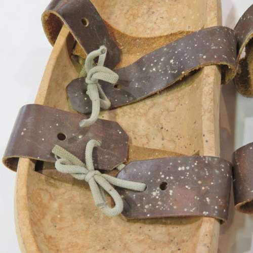 Hand Carved wooden sandals with leather straps