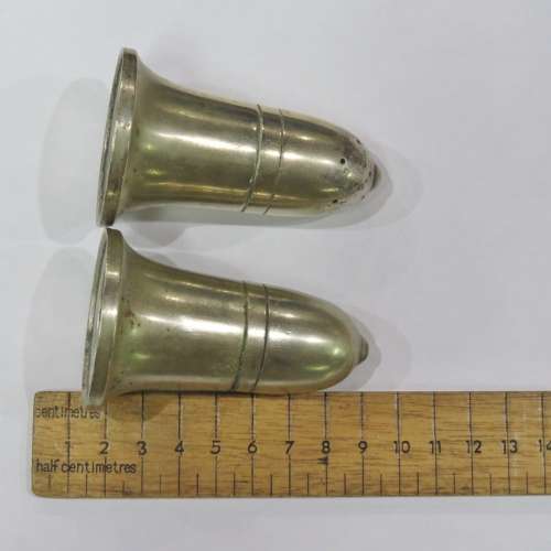 Pair of silverplated salt and pepper shakers