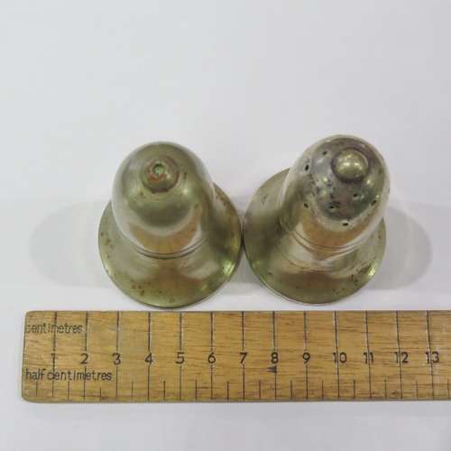 Pair of silverplated salt and pepper shakers