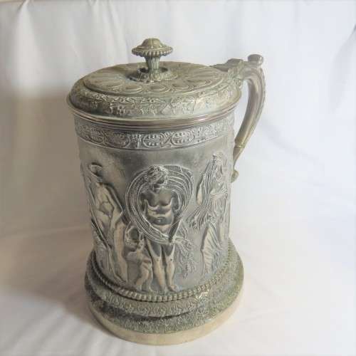 Very large silver plated mug with Greek motive - weight - 3,3 kg - very rarely seen