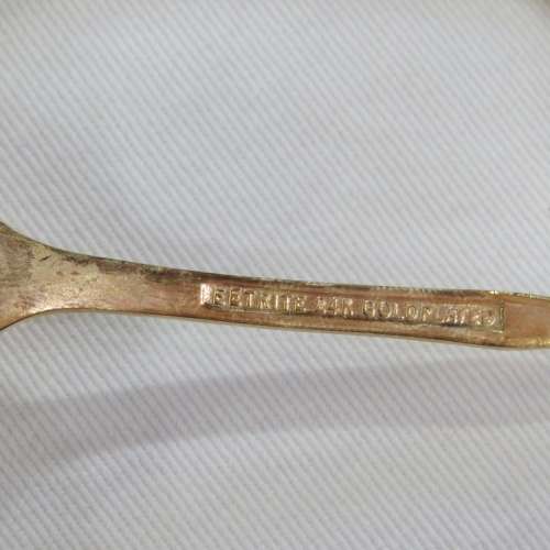Vintage Eetrite 24ct gold plated cake fork and spoon set - 6 spoons, 6 forks