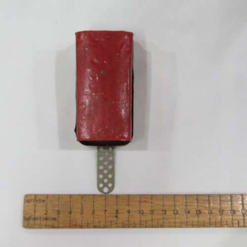 Vintage handmade tin toy trailer