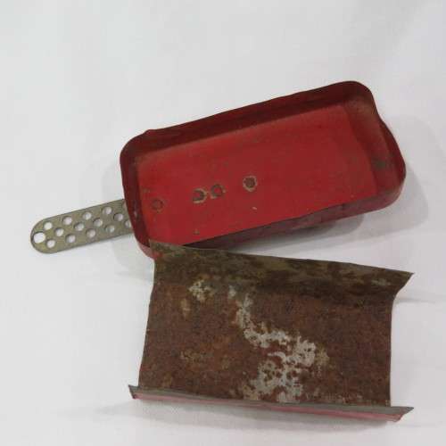 Vintage handmade tin toy trailer