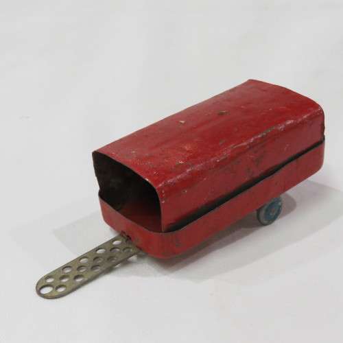 Vintage handmade tin toy trailer