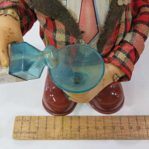 Vintage Tinplate Blushing Willy drinking man - Not working