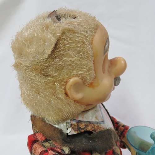 Vintage Tinplate Blushing Willy drinking man - Not working