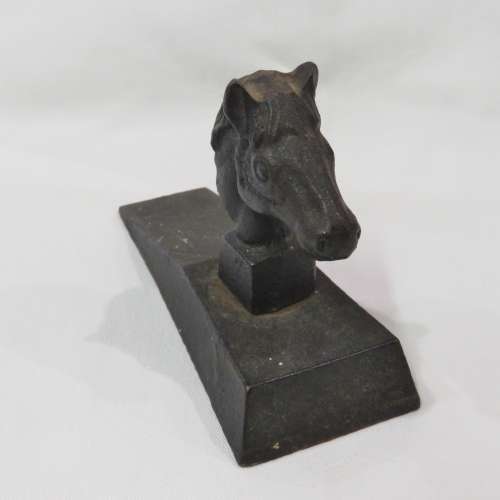 Antique cast iron horse door stopper