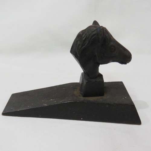 Antique cast iron horse door stopper