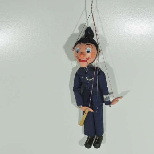 Pelham Puppets SM Policeman marionette in box