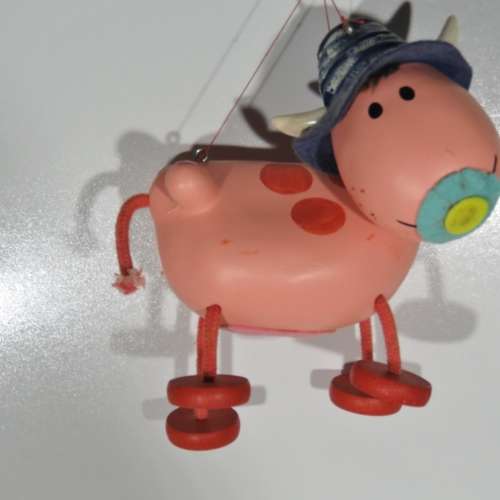 Pelham Puppets Cow Ermintrude standard puppet marionette in box