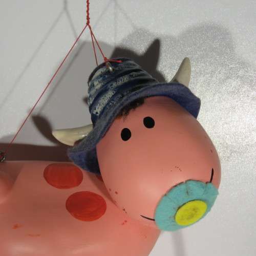 Pelham Puppets Cow Ermintrude standard puppet marionette in box