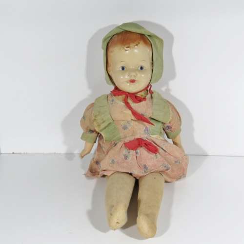 Antique Composition doll with soft body - Length 60 cm