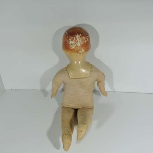 Antique Composition doll with soft body - Length 60 cm